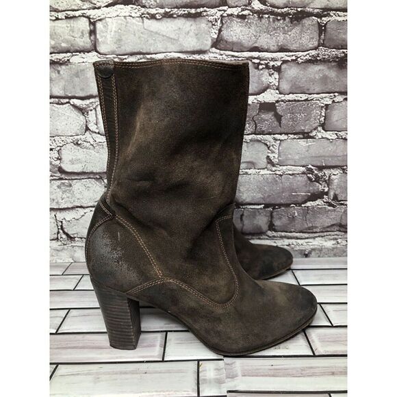 N.D.C. Made by Hand Brown Suede Leather Heel Ankle Boots Shoes Women Sz 39EU/8.5 - Picture 2 of 16